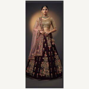 black unstitched lehenga 30977 – full front view