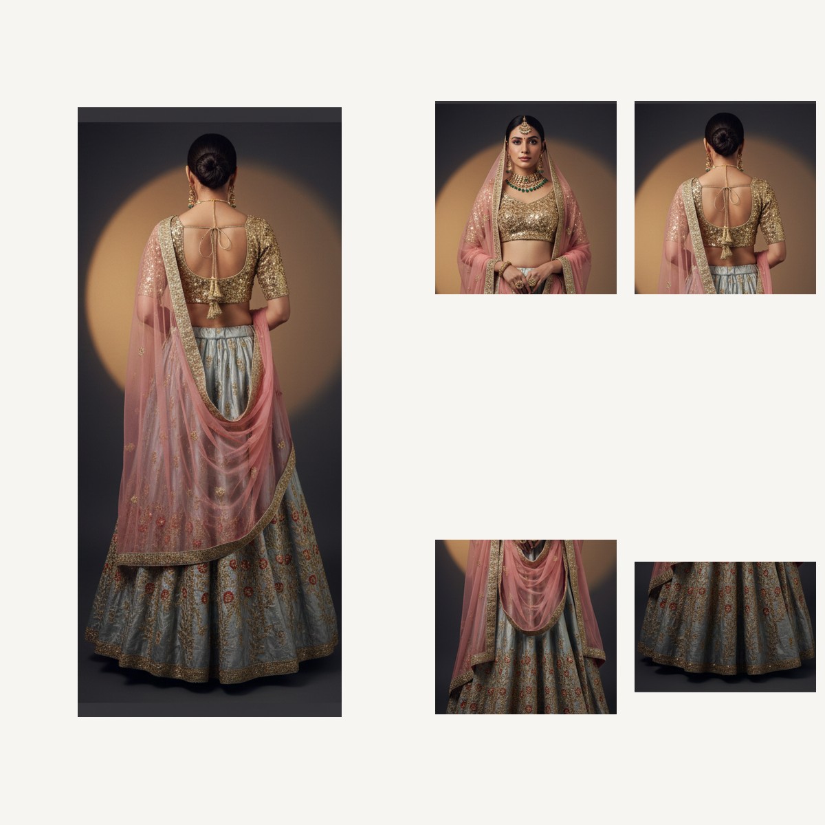blue grey unstitched lehenga 32300 – detail view