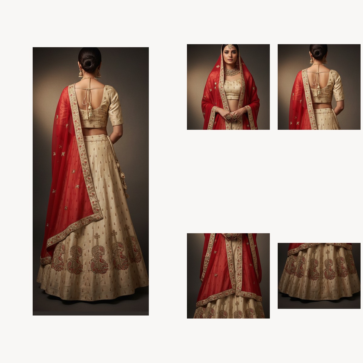 gold unstitched lehenga 37872 – detail view