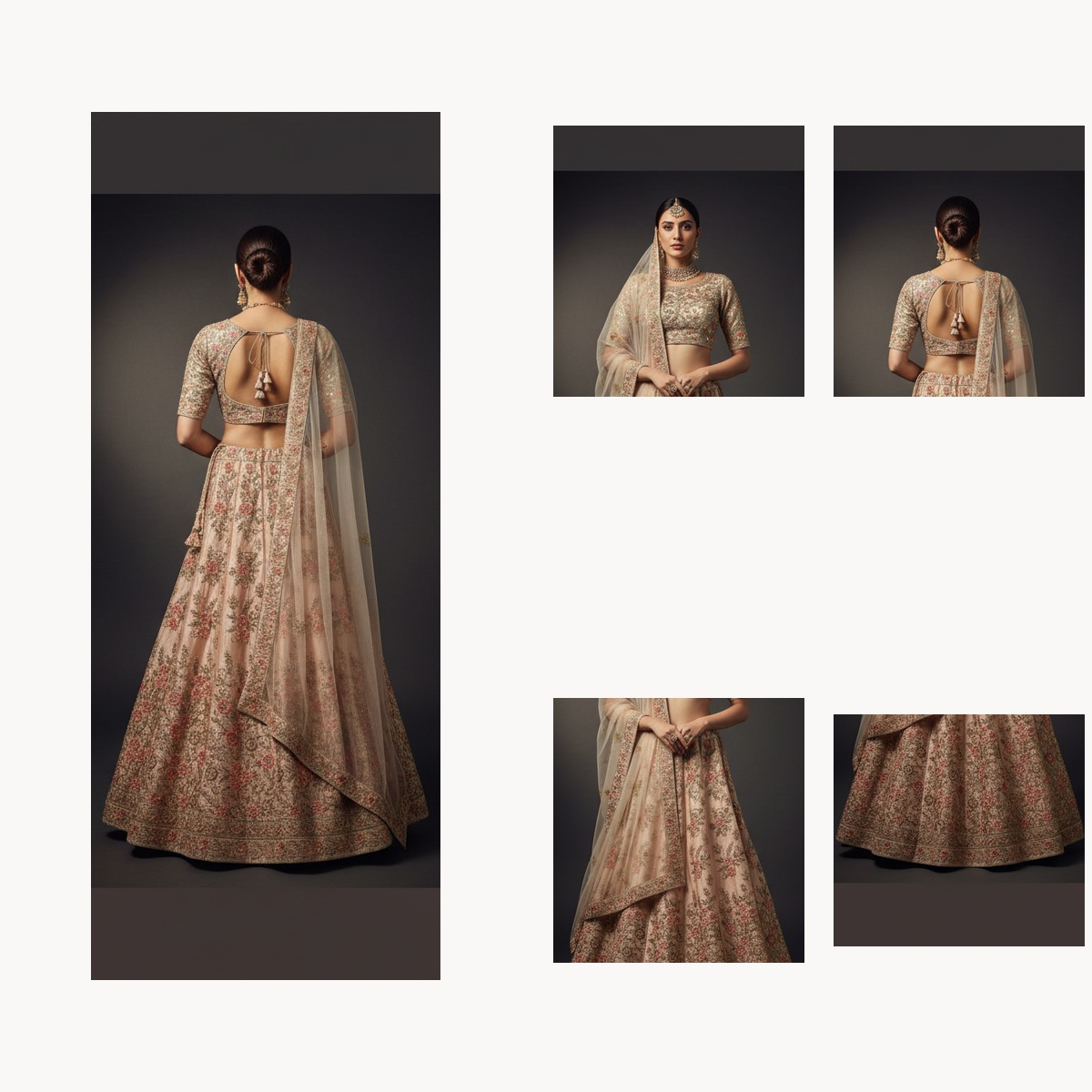 pink unstitched lehenga 38277 – detail view