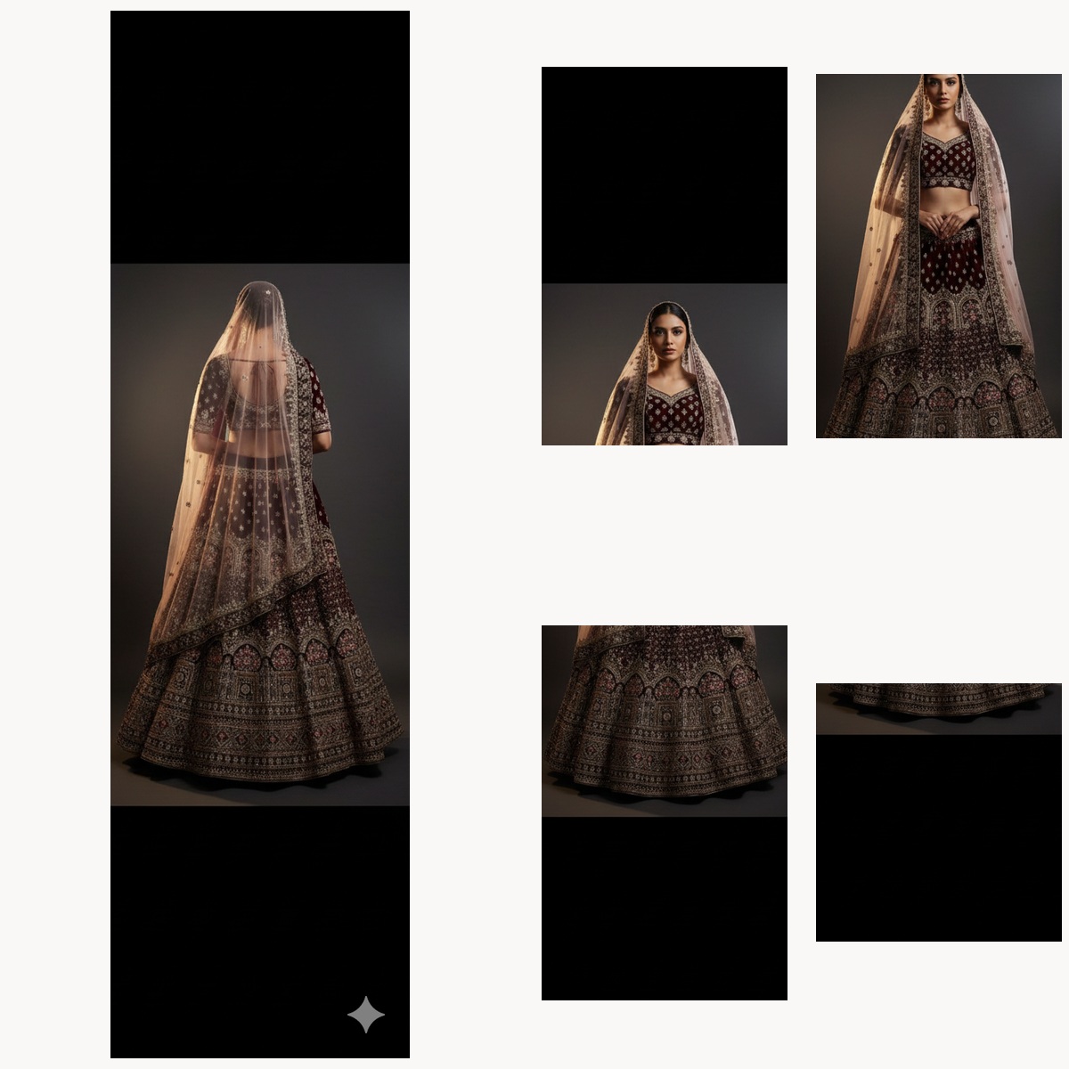 black unstitched lehenga 45454 – detail view
