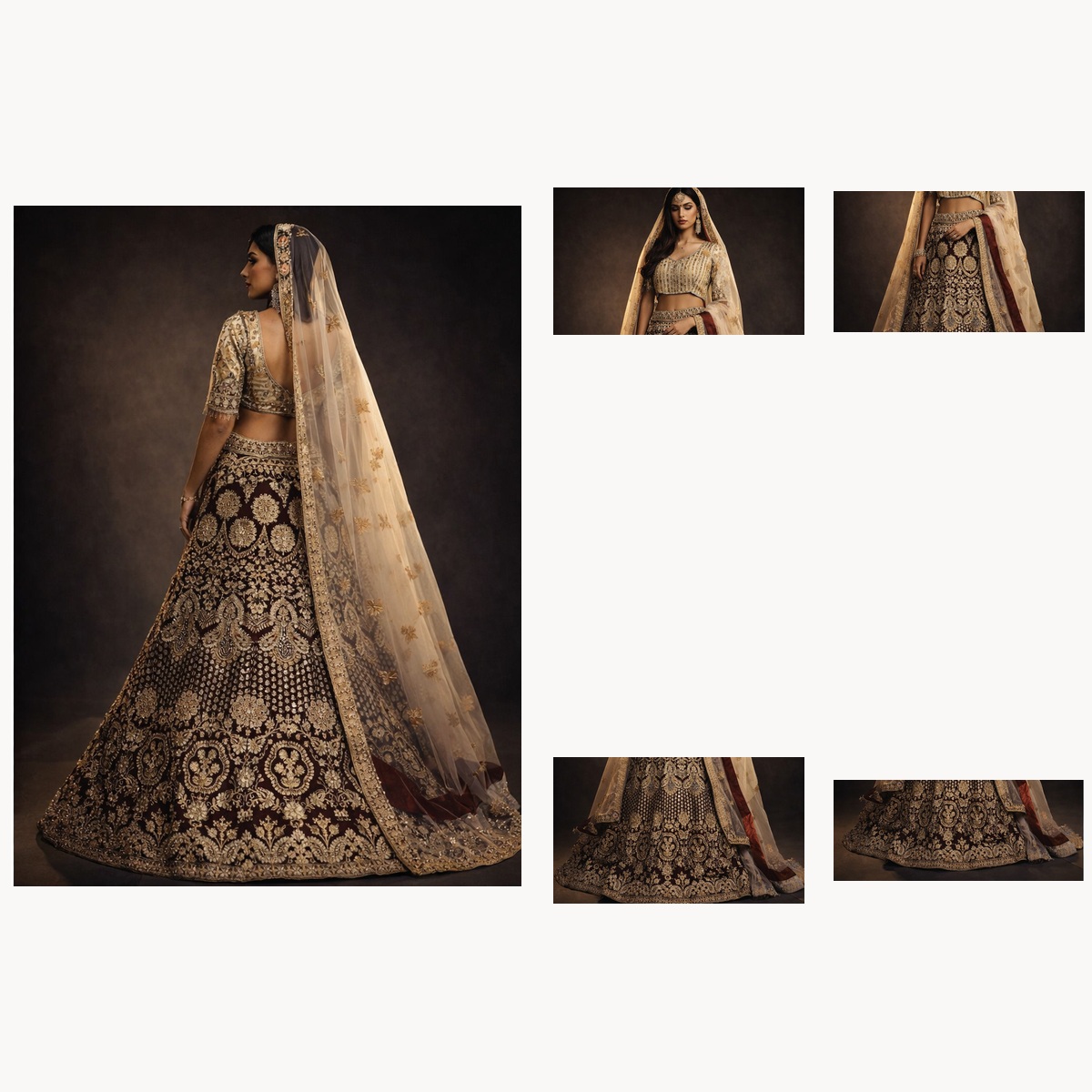 maroon unstitched lehenga 45456 – detail view