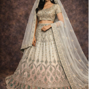 RIVAZ ivory unstitched lehenga 56083-1 full front view