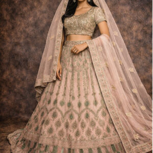 RIVAZ blush pink unstitched lehenga 56083 full front view