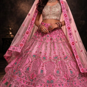 RIVAZ pink unstitched lehenga 56700-2 full front view