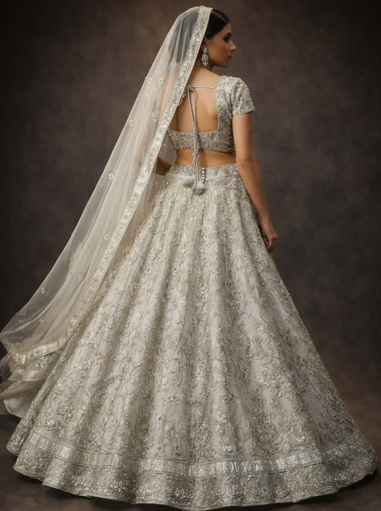 RIVAZ ivory unstitched lehenga 58333 design detail view