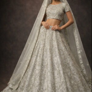 RIVAZ ivory unstitched lehenga 58333 full front view