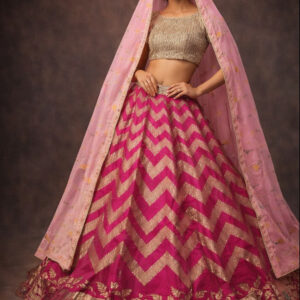 RIVAZ magenta unstitched lehenga 60120-22 full front view