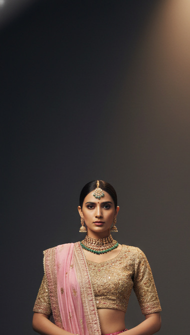 RIVAZ magenta unstitched lehenga 60120 full front view